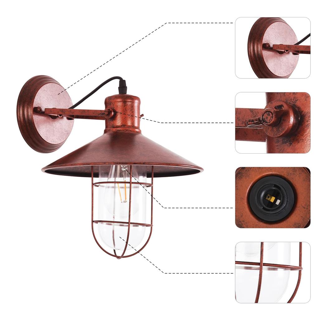 HAWEE Outdoor Entryway Light, E26 Waterproof Bracket Light, Retro Wall-Mounted Antique-Style Lighting for Living Rooms, Stairs, Gateways, and