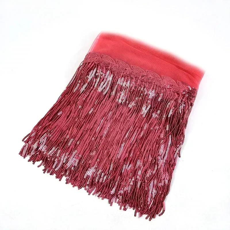 1-10Yards Meetee 18cm Sequin Fringe Trim Tassel Glitter Lace Fringes for Dance Clothes Dresses Decorative DIY Sewing Accessories