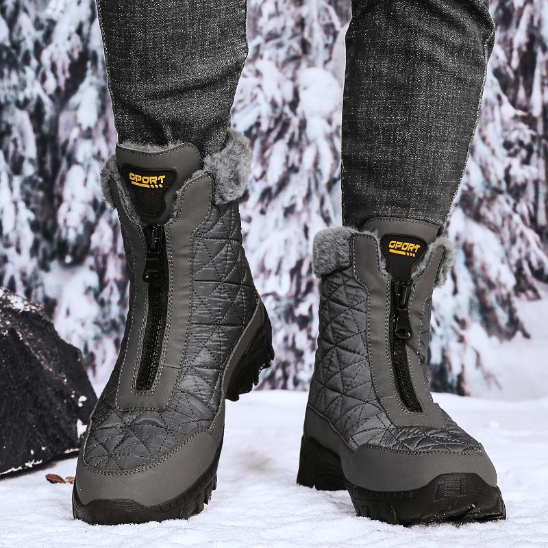 Winter Men's High-top Snow Boots Outdoor Warm Plush Shoes Plus Size 39-47