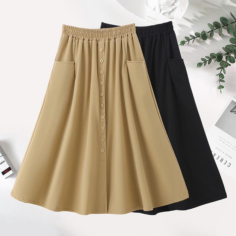 2026 Spring/Summer Plus Size High Waist A-line Skirt – Slimming, Fashionable, Mid-Length for Curvy Figures