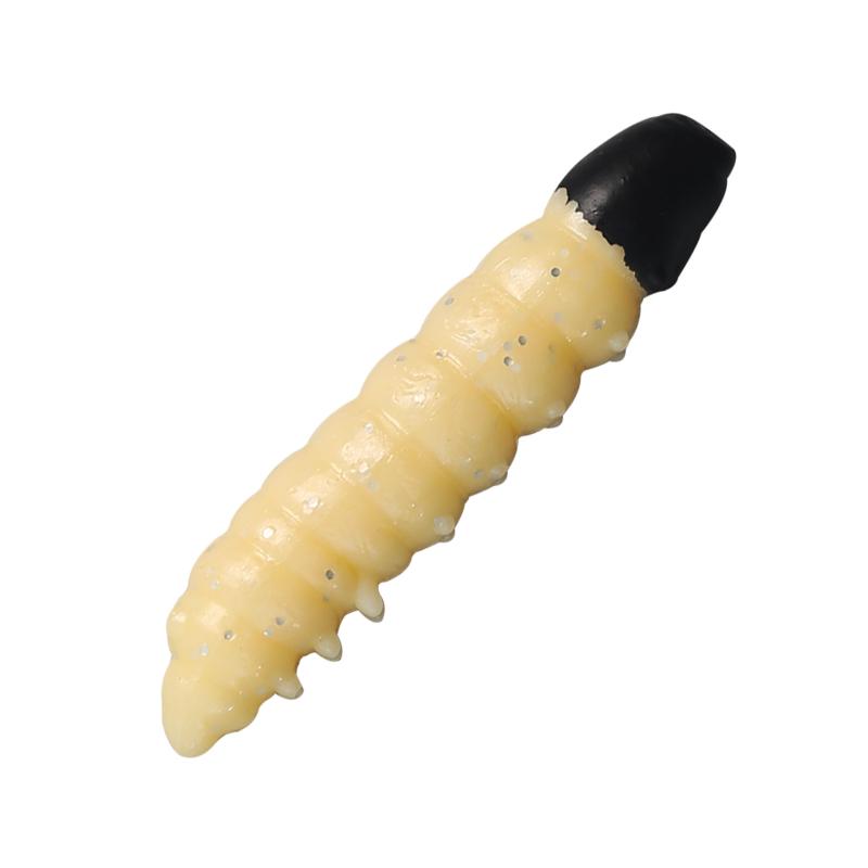 12Pcs Floating Worm Lures 1.1G/38Mm Trout Fishing Soft Lure Shrimp-Scented Bait Artificial Silicone Trout Plastic Baits