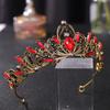 Wedding Crown Gold Tiaras Bridal Headband Red Crystal Tiaras Crowns Crown Bride Headpiece Wedding Hair Accessories