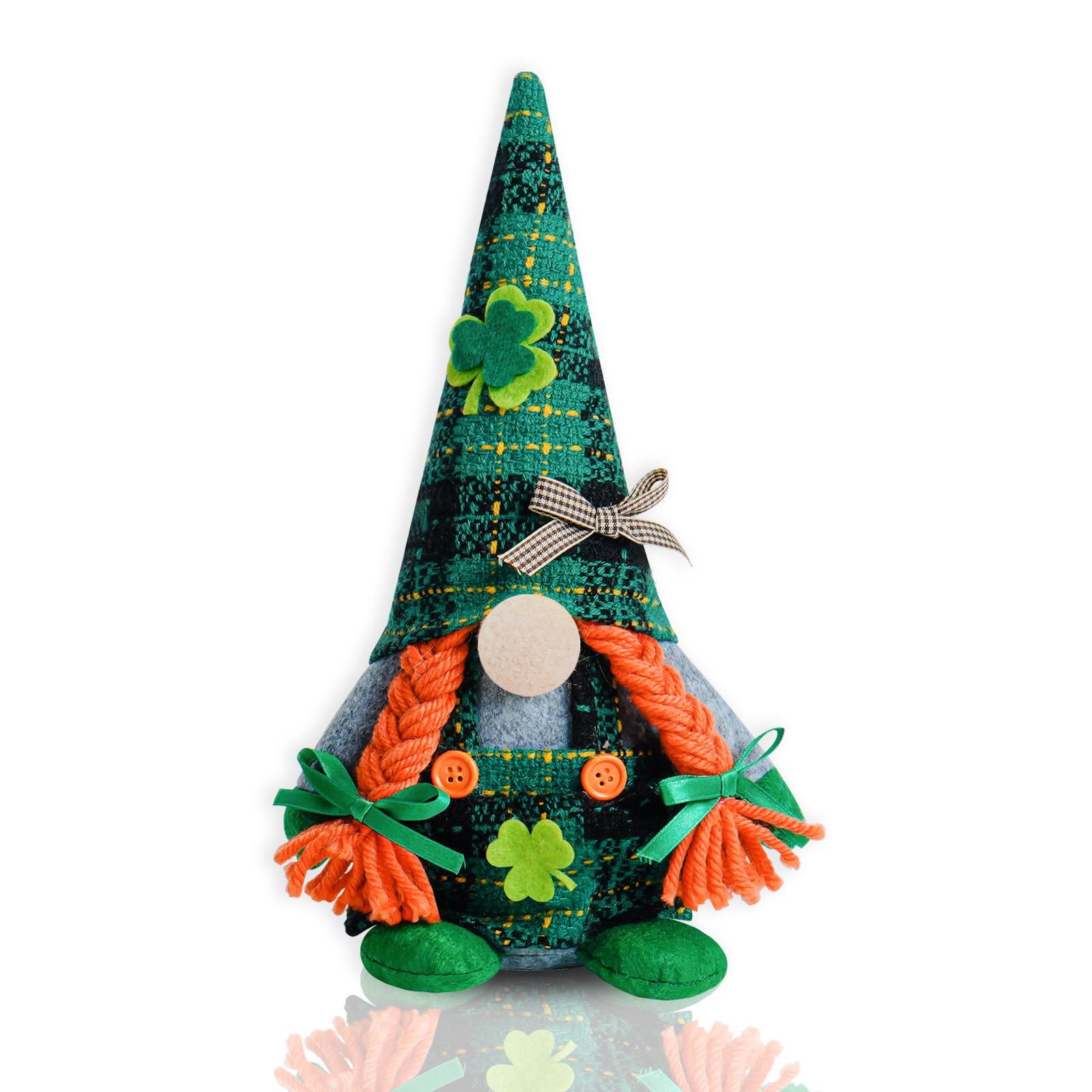 St. Patrick s Day Green Leaf Gnome Figurine Ornament