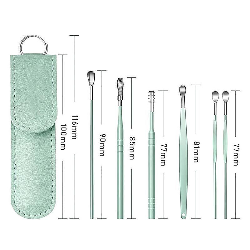 6 Stück Ohrreiniger-Sets, Earpick-Sticks, Ohrenschmalzentferner, Earpick-Reinigung, Ohrreiniger-Löffel, Earpick-Schönheitszubehör-Sets, Werkzeuge