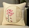 Chinese New Style Fu Character Pillow Case, Wedding Red Lucky Linen Cushion Cover for Sofa Bedroom Decor