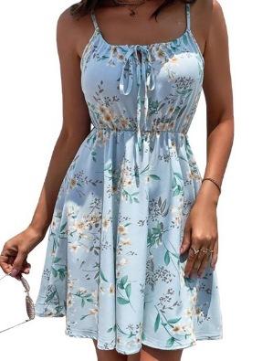 Summer New Elegant Sleeveless Pullover Splicing Elastic Waist Suspender Women's Dress