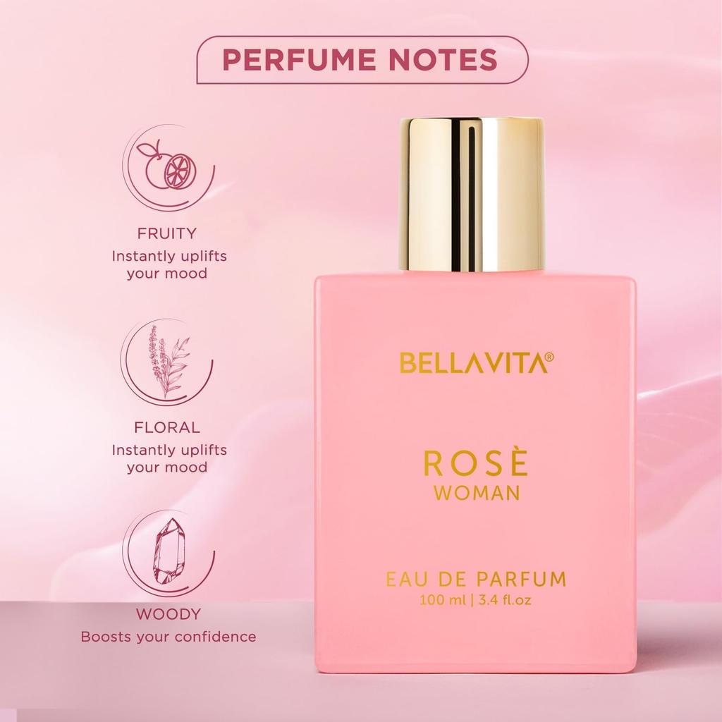Eau De Parfum Lusso Rosa Bella Vita da Donna con Ribes Nero, Vaniglia, Gelsomino | Fragranza Floreale & Dolce EDP Lunga Durata 100 ML
