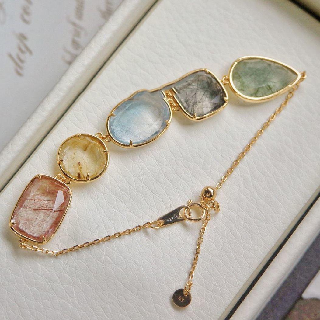 

Браслет Ginza Limited с имитацией белого кристалла, высокая эстетическая ценность, нишевый дизайн Instagram, легкий роскошный трендовый браслет 16CM