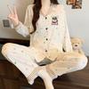 Cute Fun High-value French Doggie Color Love Cute Pajamas Women Spring and Autumn Long-sleeved Trousers Set