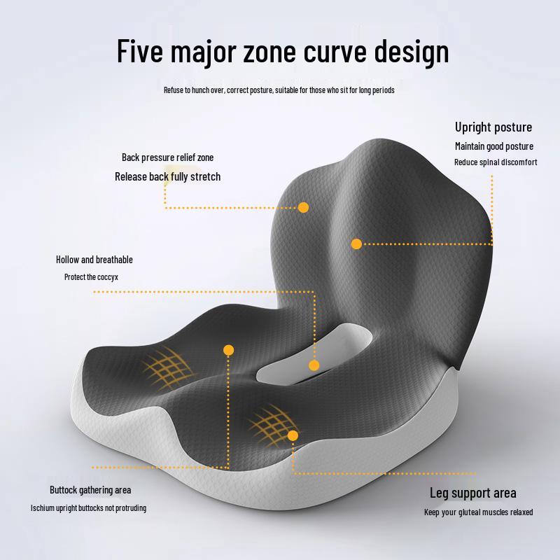 Ergonomic Car Seat Cushion with Integrated Backrest & Lumbar Support