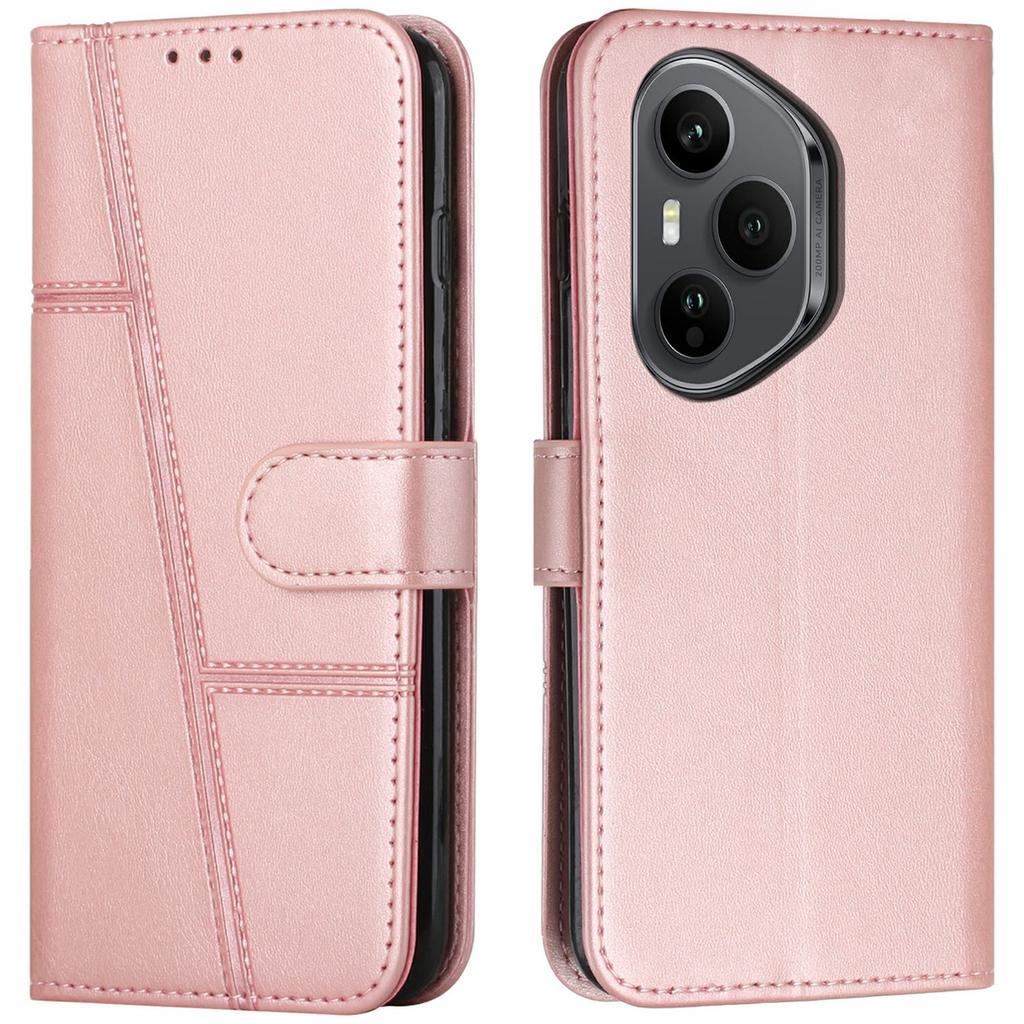 Leather Phone Case for Honor 400 Pro 5G (Global) Stand Wallet Flip Cover with Strap