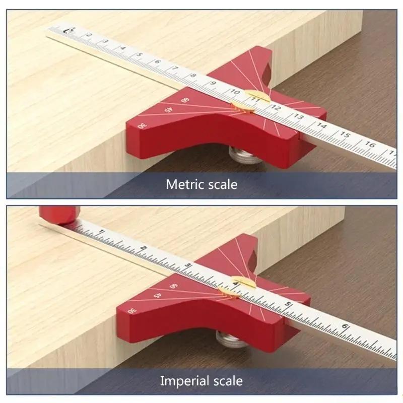 Metric/British Angle Marking Device Multi Angle Adjustment Marking Device Woodworking Marking Ruler