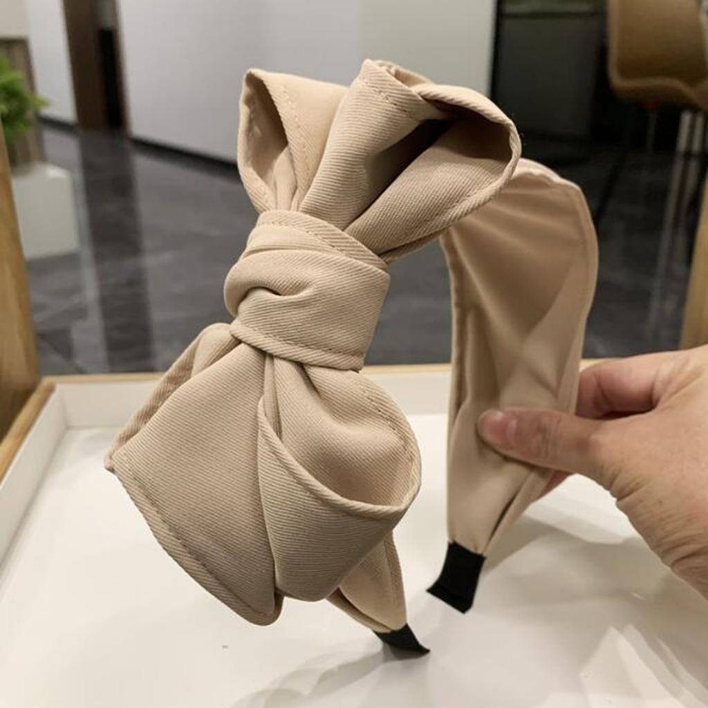 PROLY New Fashion Women Headband Big Bowknot Side Knot Hairband Casual Classic Headwear Solid Color Turban Hair Accessories