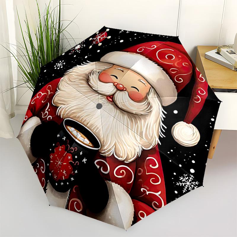 1pc Christmas Fashionable Automatic Opening/Closing Folding Umbrella with 8 Bones, Windproof Portable, Daily Use184