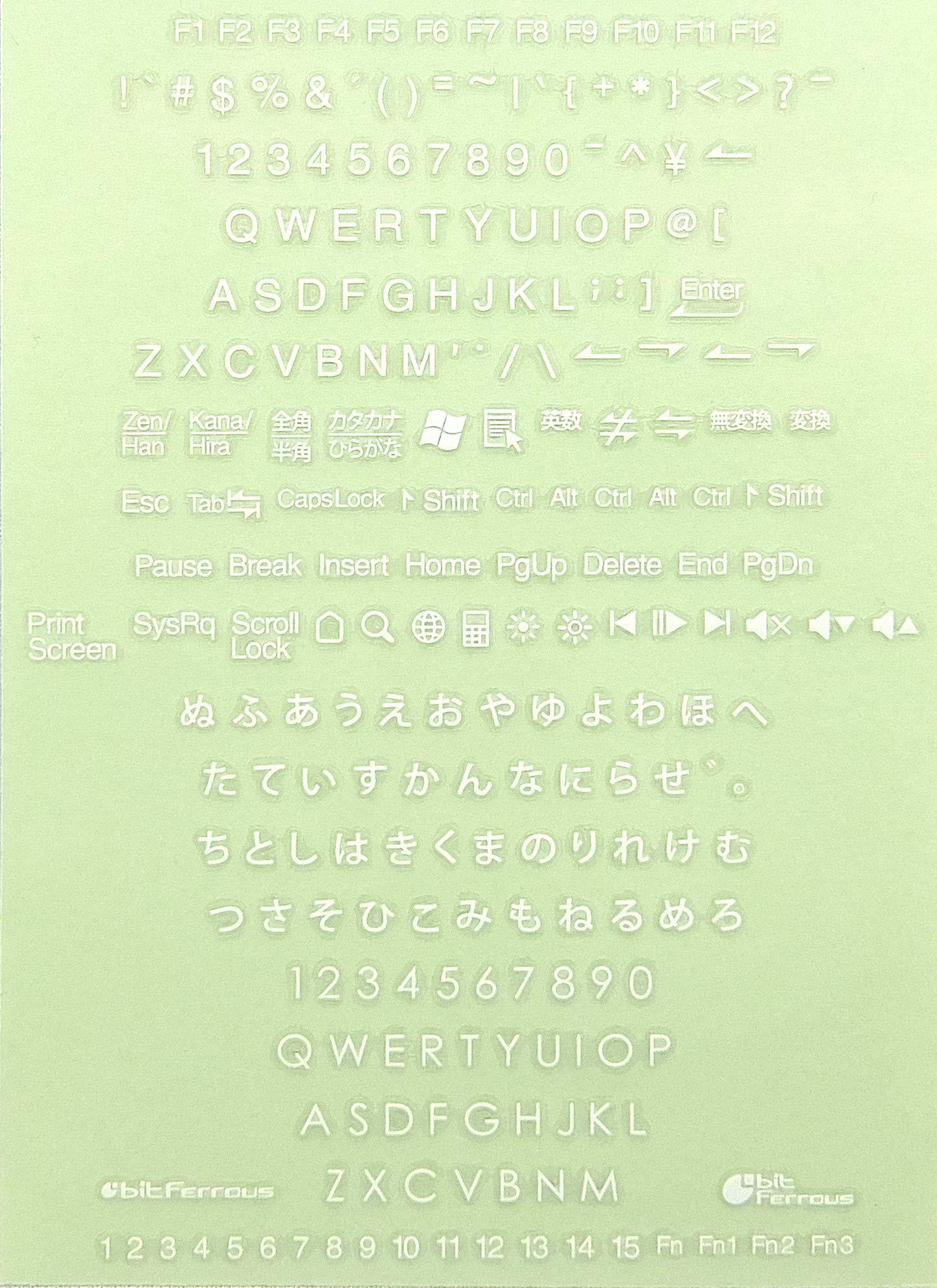 

BitTradeOne DYKTSWH Strong JapaneseEnglish Transferable Key Top Sticker Set (White)