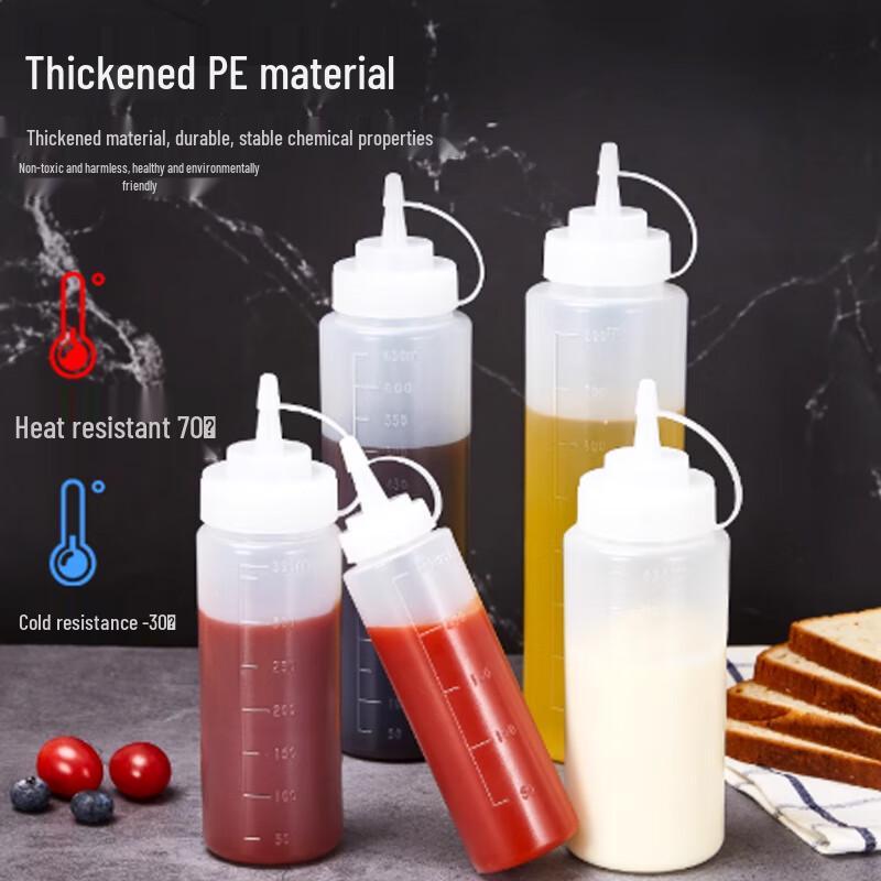 PE-Kunststoff-Quetschflaschen für Saucen (5er-Pack, 450ML)