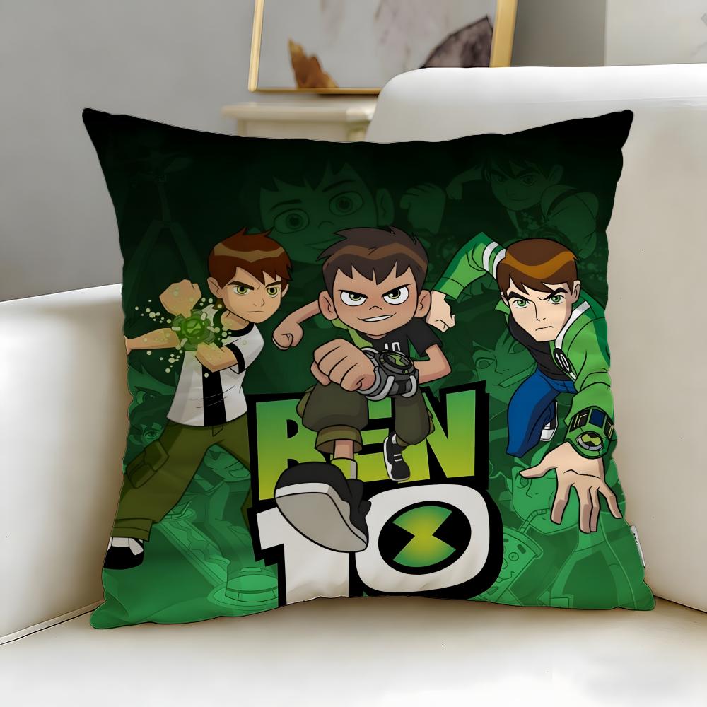Classic Cartoon Ben 10 Ultimate Alien Cushion Cover Soft & Easy-Wash Pillow Case – Versatile for Couch, Bed, Travel and Office