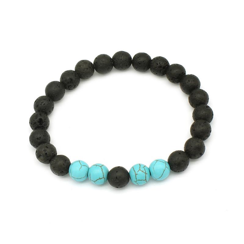 Turquoise Volcanic Rock Stone Couple Bracelet