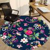 1pc Floral Pattern Office Round Area Rug, Under Office Chairs Bedroom Living Room Home Decor, Room Deco