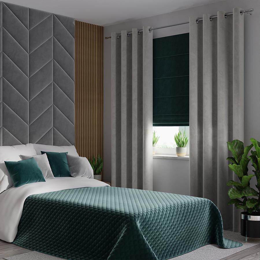 VELVI Quilted Bedspread - Deep Turquoise (Petrol) - 170x210 cm