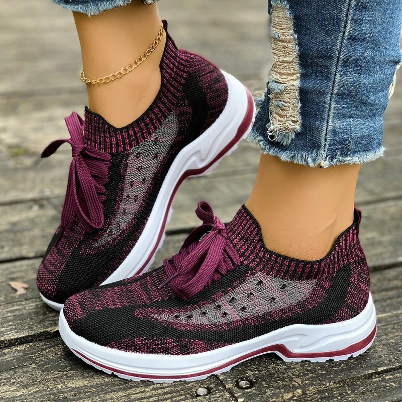 

Обувь женская летняя новая повседневная женская обувь дышащая вязаная студенческая обувь модная спортивная обувь женская 41