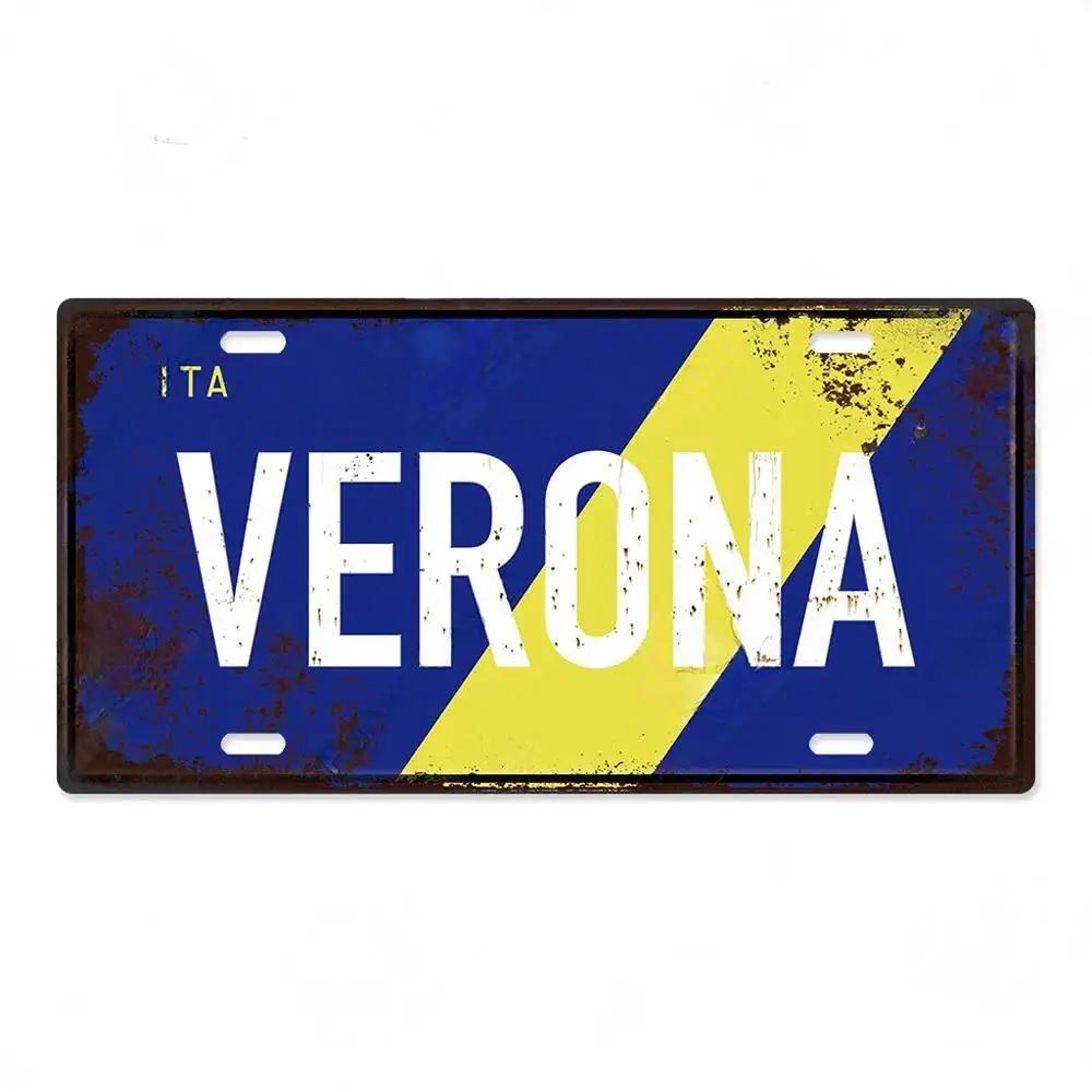 

FJ Decor Italy City Metal Tin SignS Licenses Plate Plaque Vintage Wall Ari for Pub Club Man Decors 15X30CM