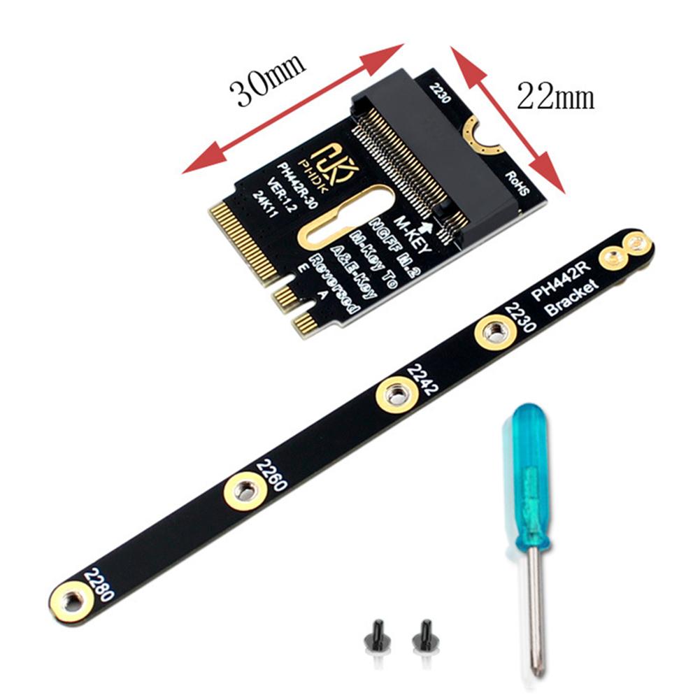 NGFF A+E-Key Male To NVME M-key Female Extension A/E Key To M Key PCIE 4.0 Riser Card for Laptop Mainboard SSD 2280