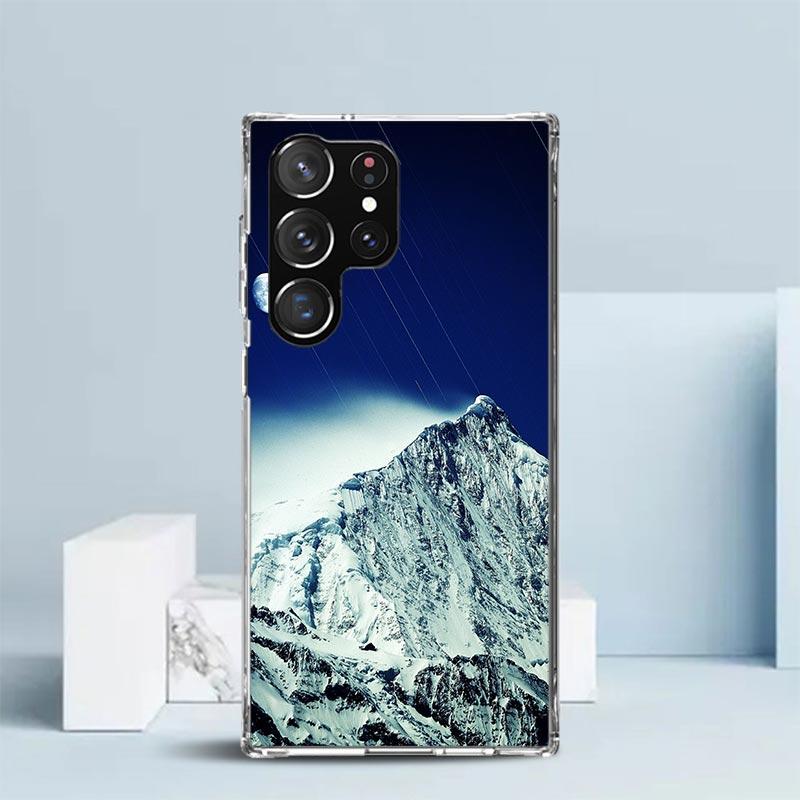 Landscape Winter Light Snow Phone Case For Samsung Galaxy S24 S25 Edge S26 Ultra S22 S23 Plus S21 + S20 FE Soft TPU Back Cover G