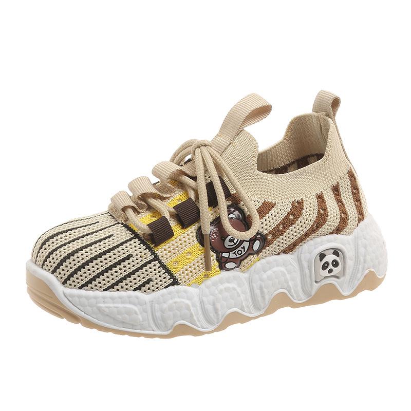 new children's sports shoes flying woven shoes breathable casual shoes versatile cartoon children's shoes