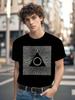 Psychedelic Occult Graphic T-shirt - Black & White Triangular Eye Design
