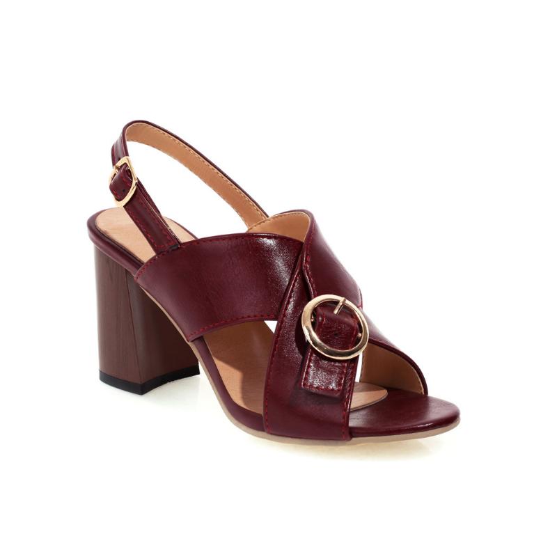 

Gladiator Sandals Women Sandals Square Heels Fashion Women High Heels Sandalias Ladies Shoes Summer Shoes Woman Pumps WSH3926 41 червоний