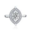 BELLA BOX Leaf Opening Resizable Rings For Women Zircon Engagement Party Fine Jewelry Gift