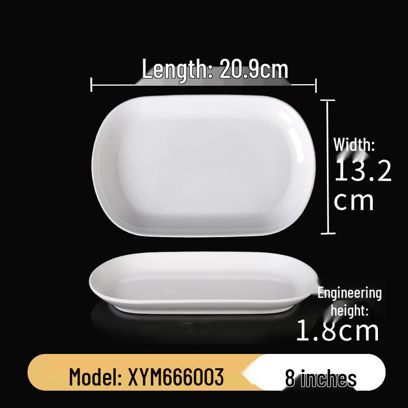 A5 White Melamine Cheong Fun Plate - Imitation Porcelain, Commercial Use, Creative BBQ and Breakfast Snack Dish