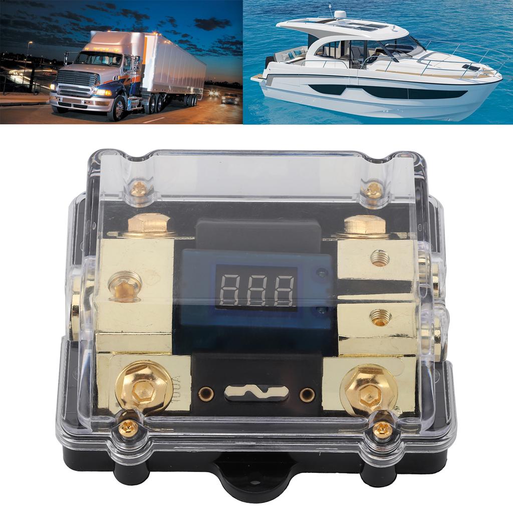 100A Block 1 In 2 Out Halter Halter Block 100A 1 In 2 Out W/LED Digital Spannung Display für Auto Yacht Audio
