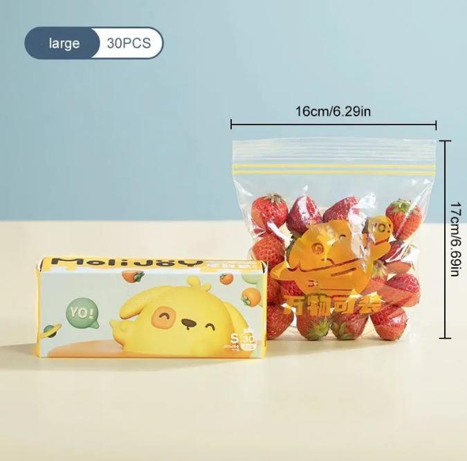 10/20/30Pcs Fresh Keeping Bag Food Grade Self Sealing Thickened Household Refrigerator Rozen Classification Storage Bag