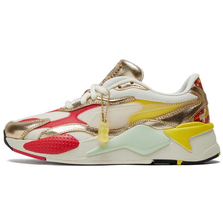 Puma Rs X3 Low Top Casual Sneakers White Red Gold Unisex 383415-01 EU 40