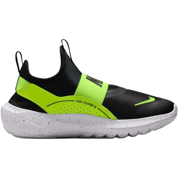 Nike Flex Runner Comfortable Versatile Durable Low-Top Kids Running Shoes Kids Running Shoes Black White Yellow IF2893-003