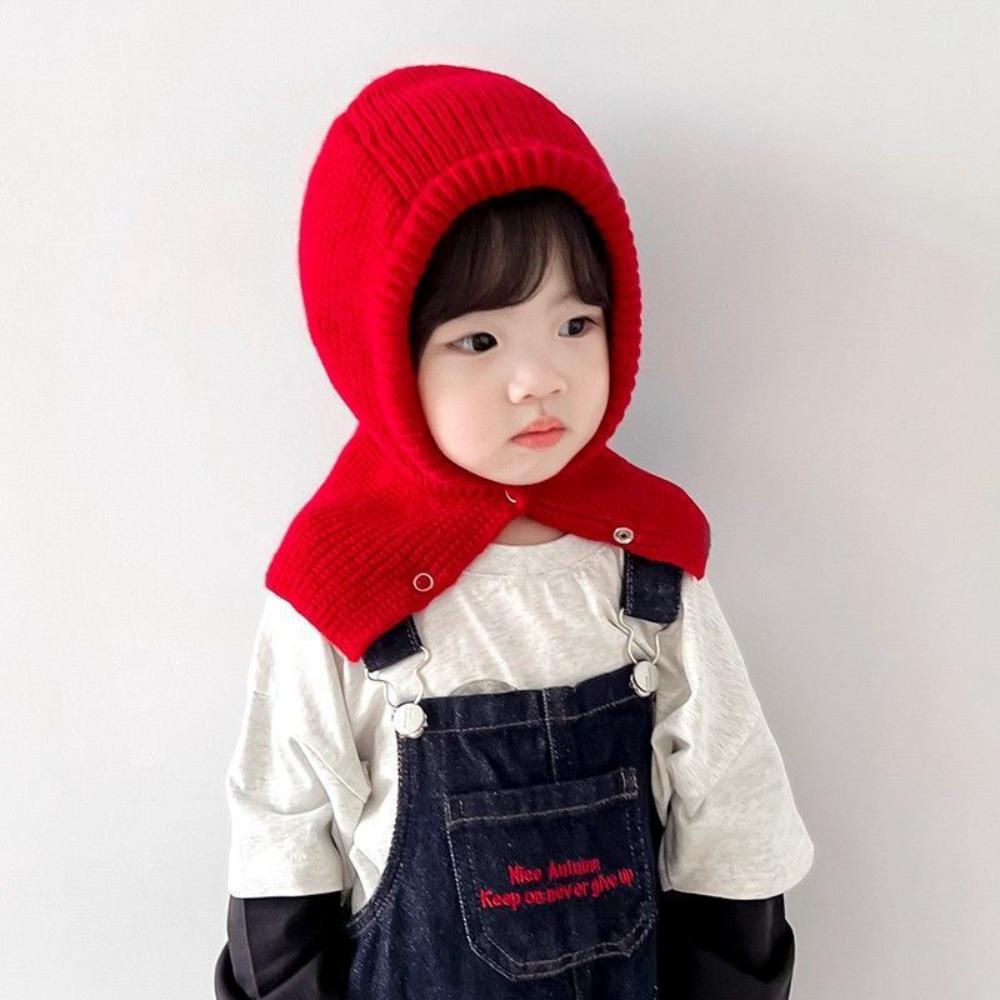 Thickened Knitted Woolen Hat Korean Style Children Plush Beanie Lovely Kids Scarf Hat Set  Toddler