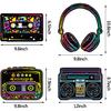 Outus 12 Pieces 80's Cassette Tape Party Decorations Retro 80's Cutouts Large Cassette Player Cutouts Headphones Radio for 1970s Party Posters Decor