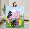Kawaii Barbapapa Cartoon Throw Blanket for Couch Fuzzy Soft Plush Blanket 50x60 Inches Multiple Sizes Bedspreads for All Seasons