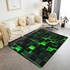 Erosebridal Teen Boy Geometric Rug 3x5 Black Navy Royal Blue Kids Area Rug,Neon Abstract Stereoscopic Check Grid Carpet Square Plaid Decorat