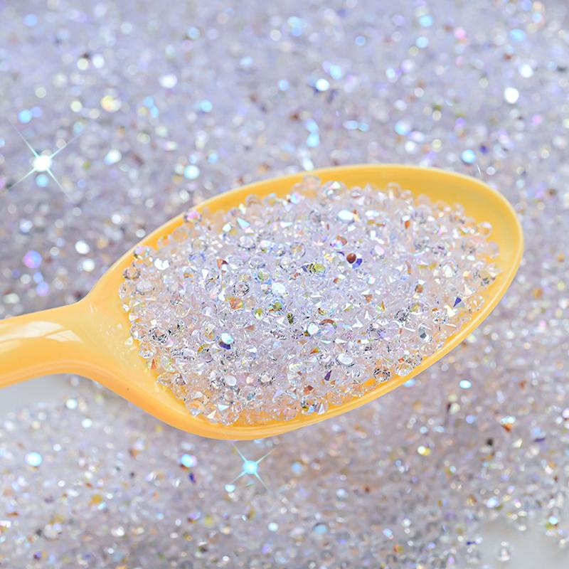 1,5 mm Klarer Kristall AB Gold 3D Flatback Stein Schmuck Edelsteine Nagelkunst Strass Dekorationen Schuhe und Tanz Dekor Maniküre