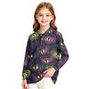 Girls School Uniform Long Sleeve Top with Halloween Print