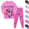 Children's Fashion Suit Skirt Round Neck Long Sleeve Top Pants
