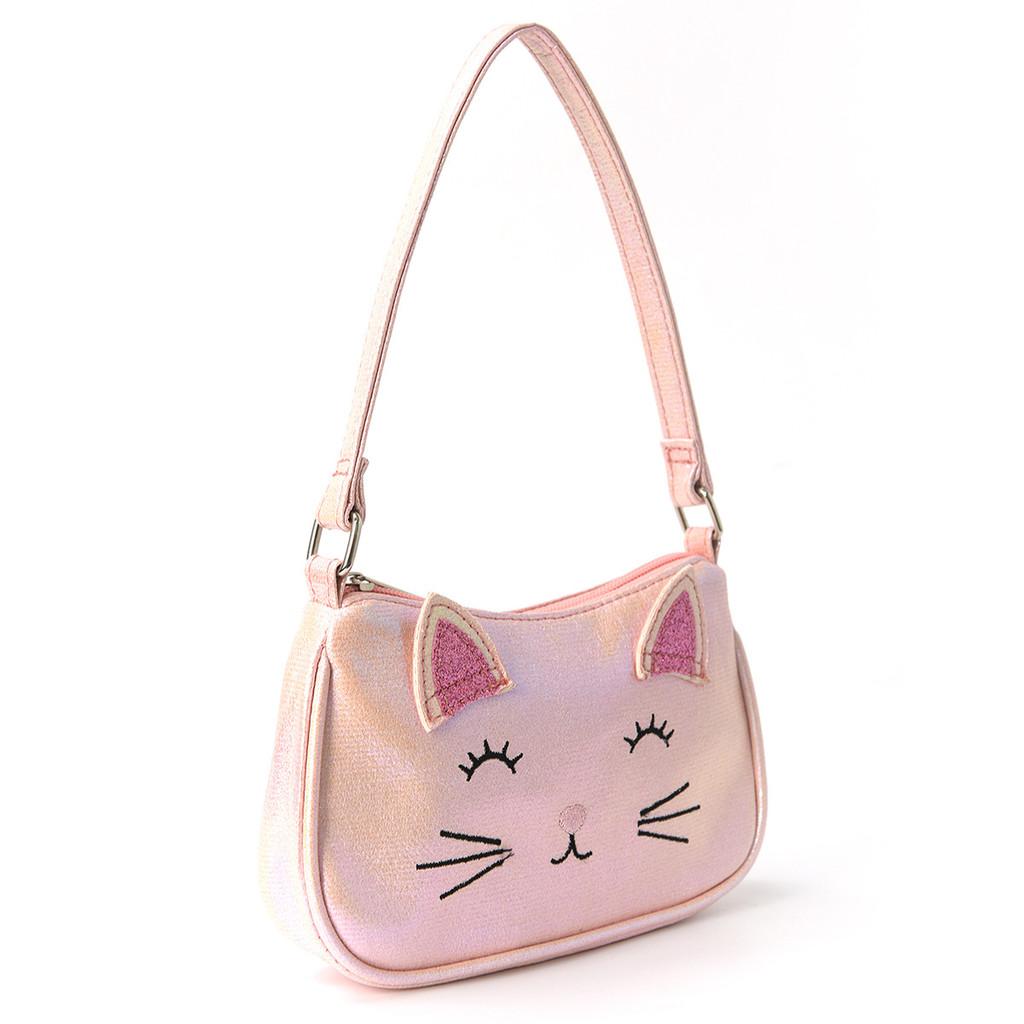 Kids Girl Mini Cat Embroidery Handbag With Waterproof Pu Material For Kindergarten And Daily Use