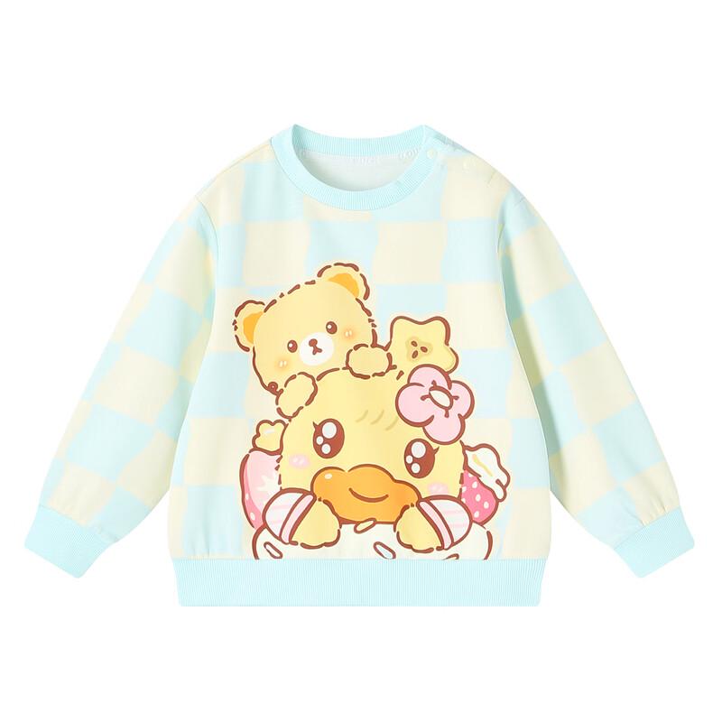B.Duck Girls' Casual Plaid Pullover Sweatshirt