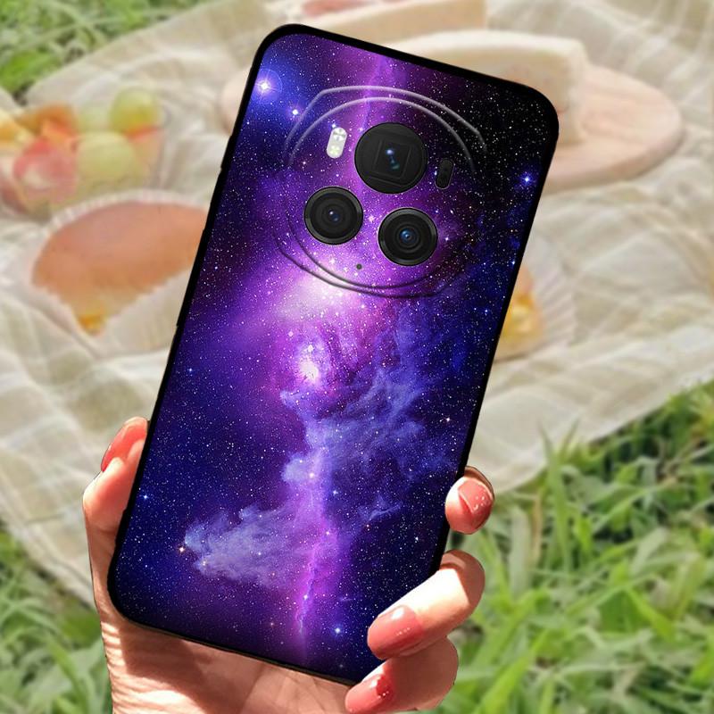 Für Honor Magic6 Pro Hülle Abdeckung Honor Magic6 Silikon Weich Marmor Schwarz Stoßstange Funda Coque für Honor Magic 6 Pro Vollständig Schützend