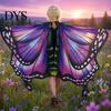 Easy Wear Butterfly Cape Halloween Wings Costume for Women, Adults Wing Fairy Music Festivals, Cosplay Party Colorful Props