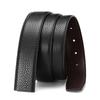Men's Lychee Pattern Cowhide Belt: Buckle-Free, Durable, Horseshoe Buckle Compatible.