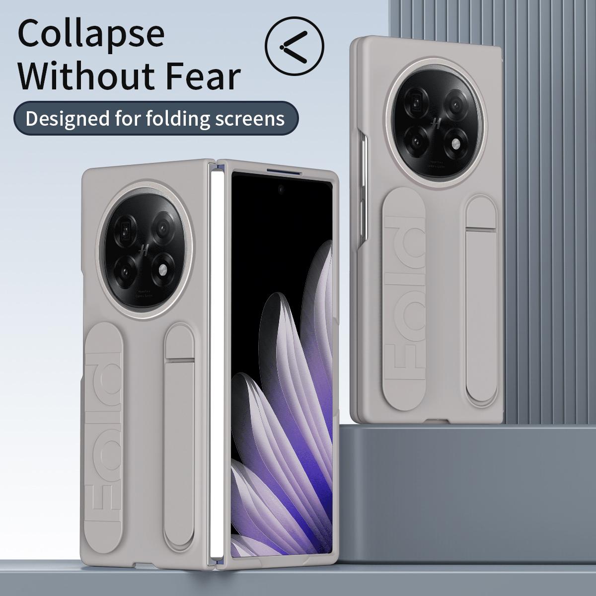 

For Oppo Find N5 5G Phone Case Kickstand Wristband PC Silicone Mobile Cover White